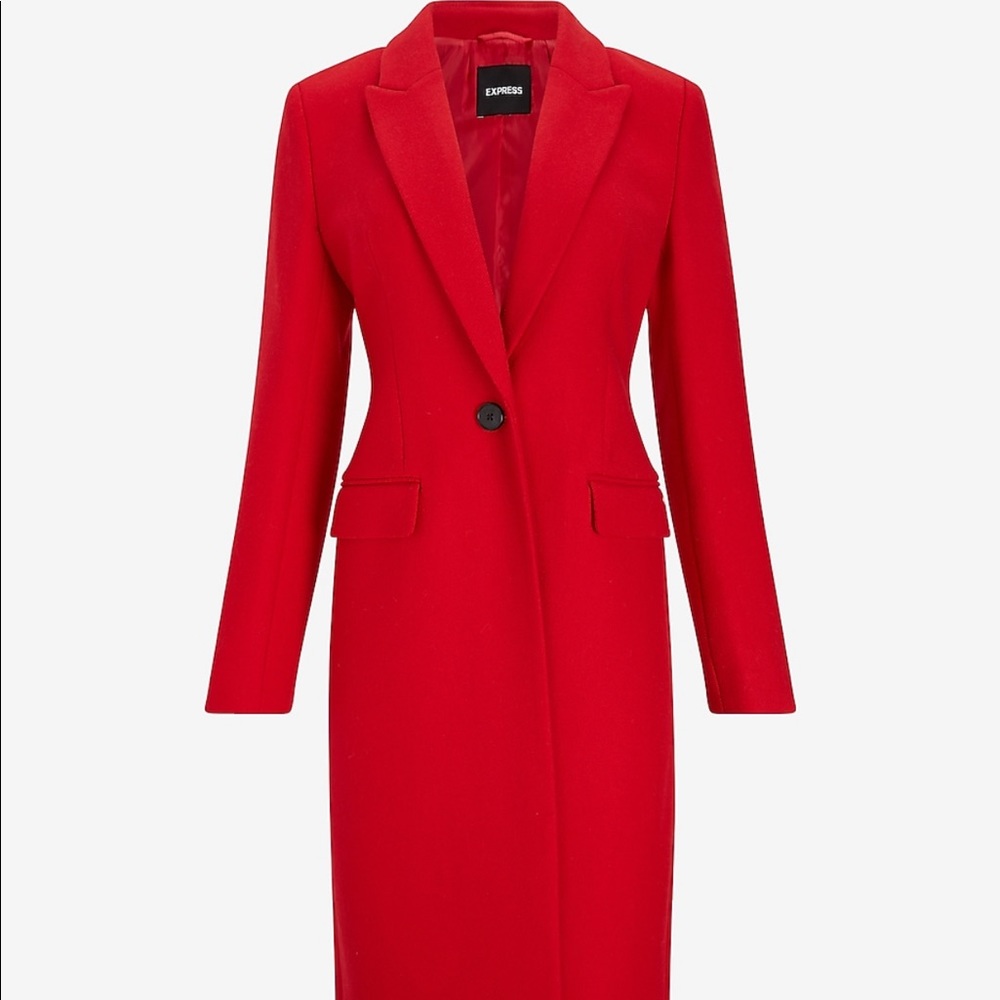 Express- Single button wool blend coat
